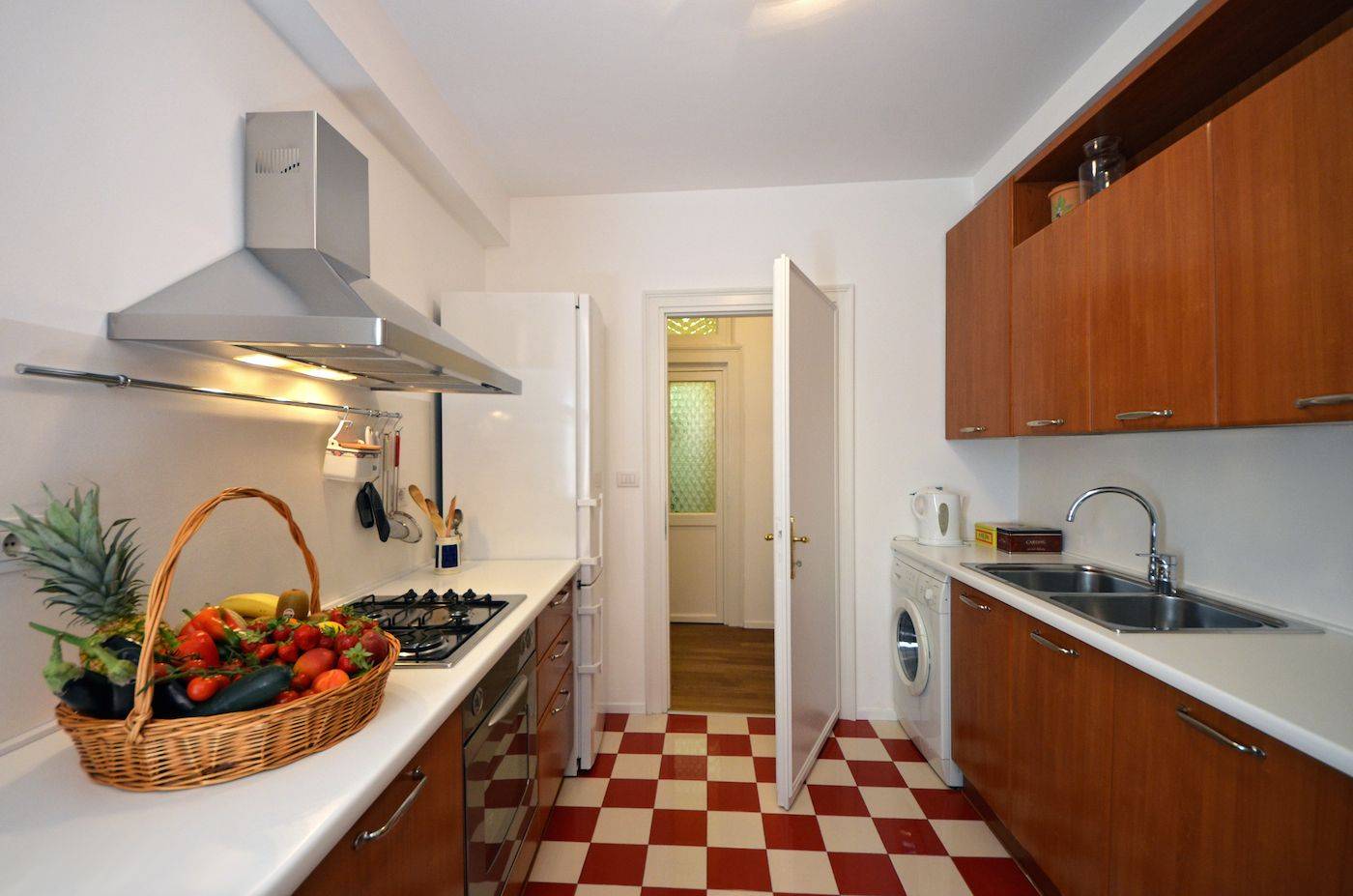 the kitchen has been recently renovated and equipped with new appliances