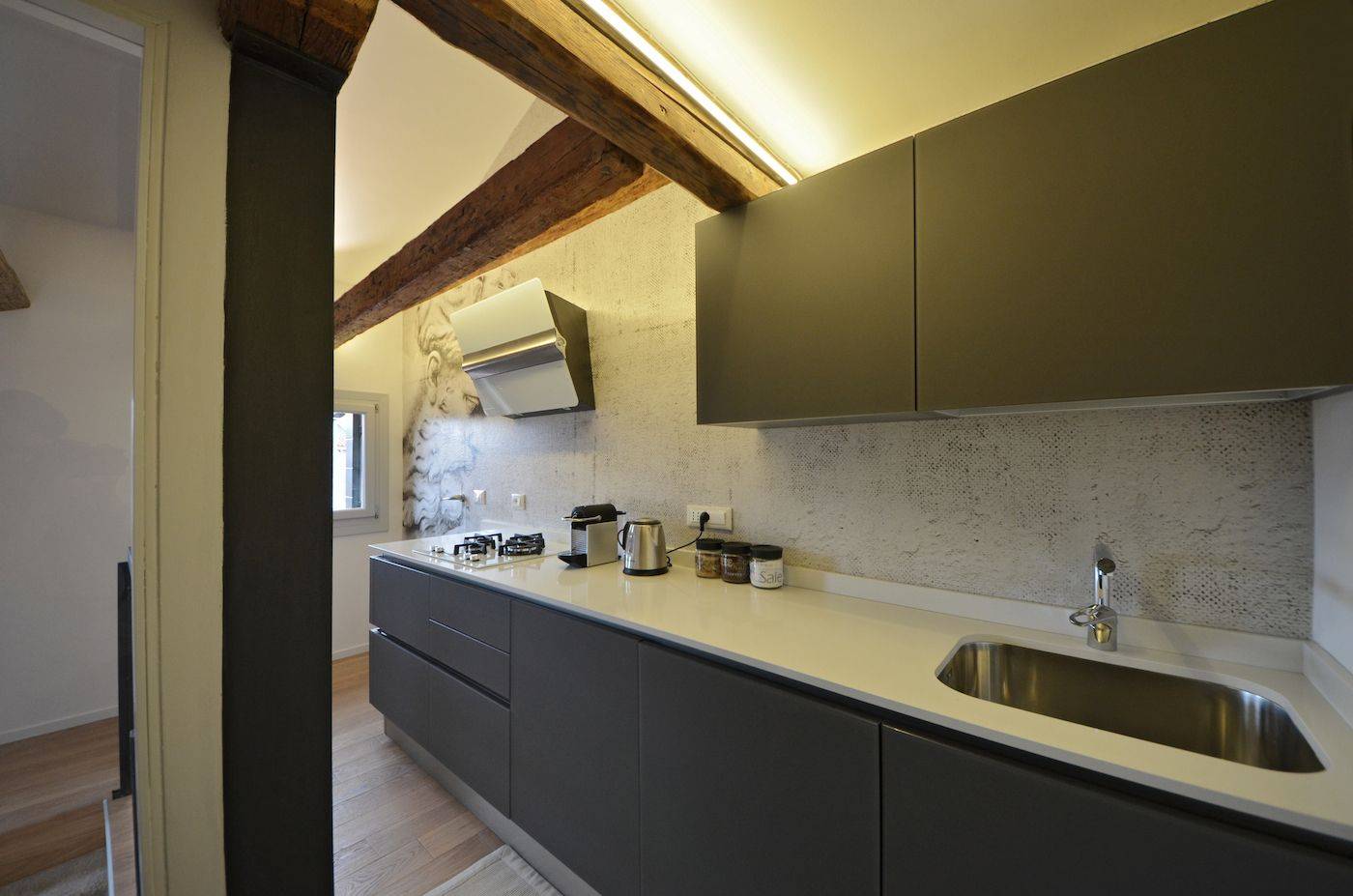 the stylish and well equipped kitchen is really functional