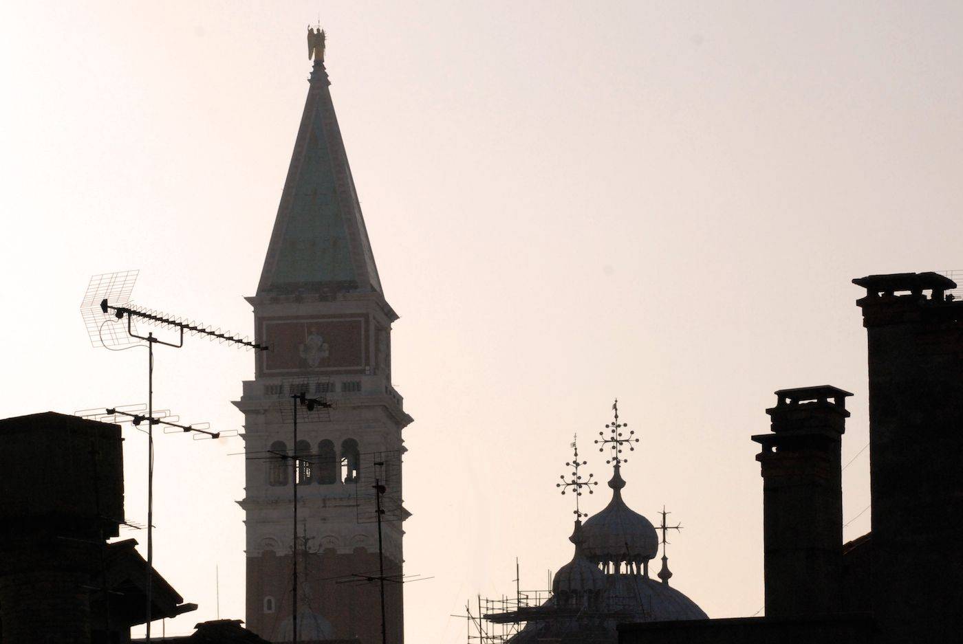 view of San Marco bell tower from the Altana roof-top terrace