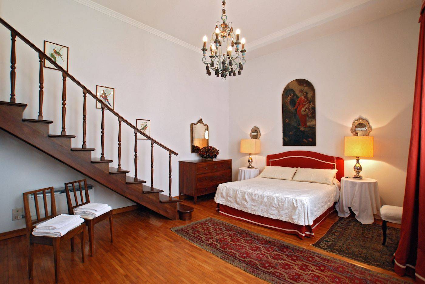 the huge master bedroom with gallery and view on the garden the huge master bedroom with gallery and view on the garden