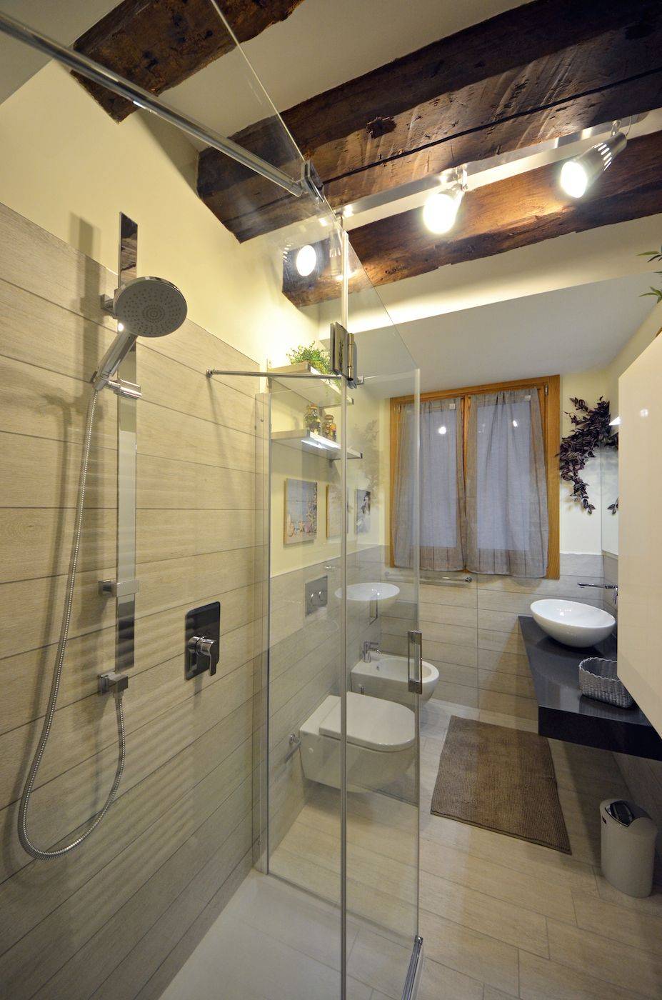 luxury bathroom with large shower cabin