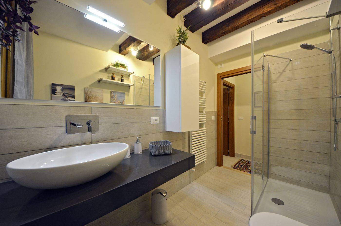 luxury bathroom with large shower cabin