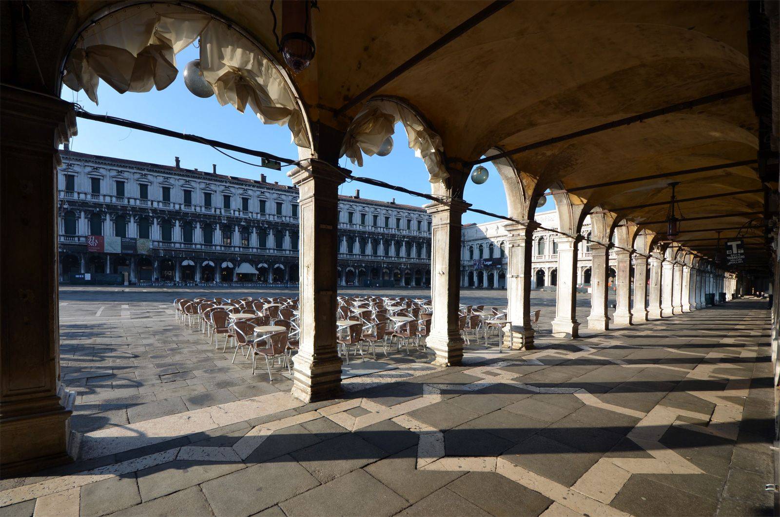 walking out the door of the Falier find yourself in Piazza San Marco!