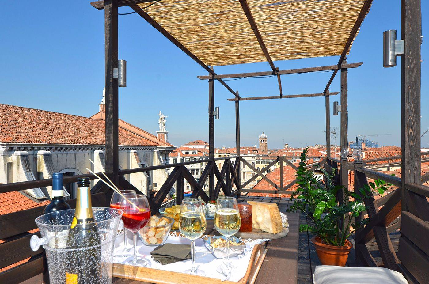 enjoy the stunning panoramic view from the shared roof-top terrace