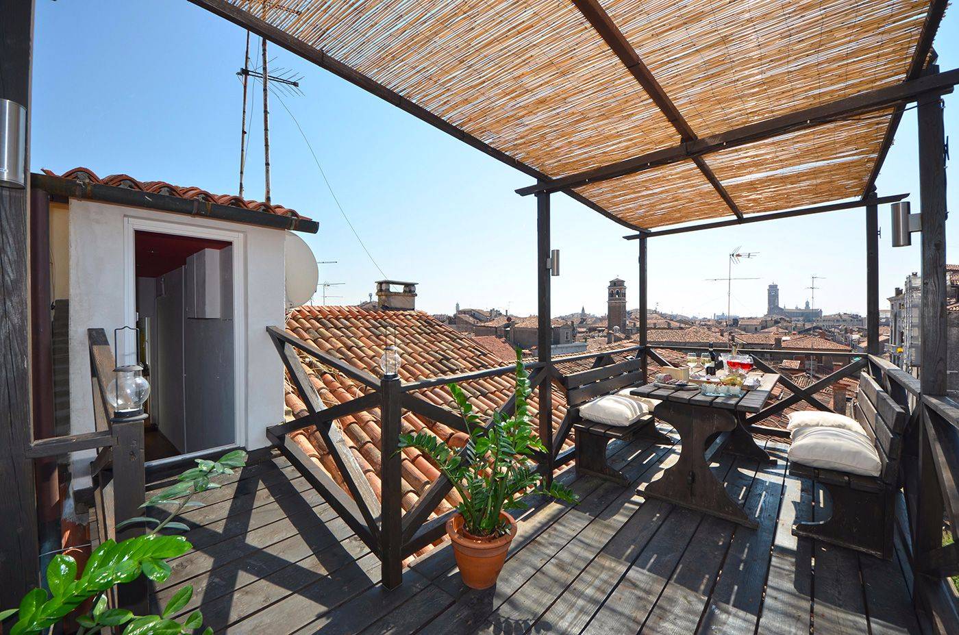 enjoy the stunning panoramic view from the shared roof-top terrace