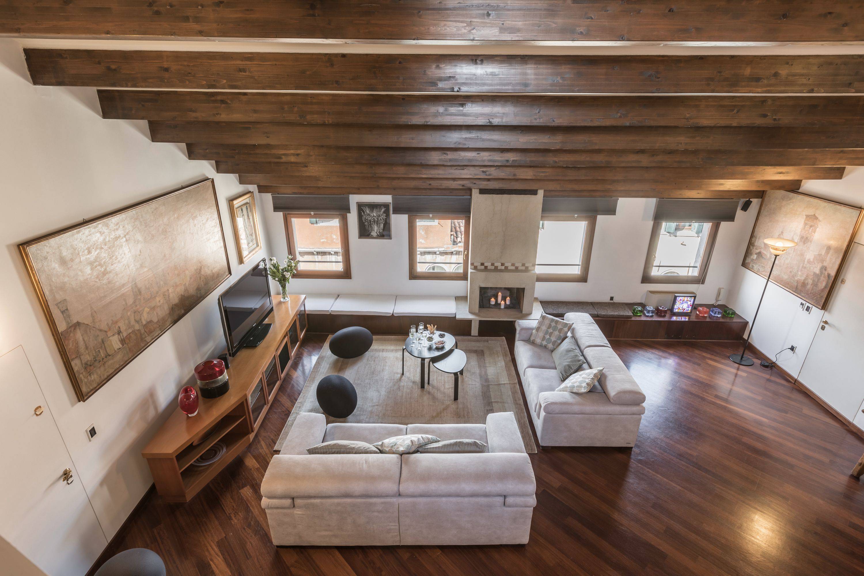 from the gallery you can enjoy the view on the huge living room from the gallery you can enjoy the view on the huge living room