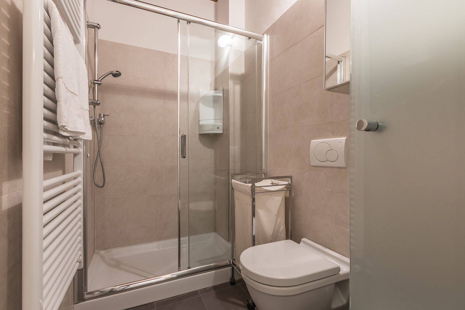 luxury bathroom with large shower cabin