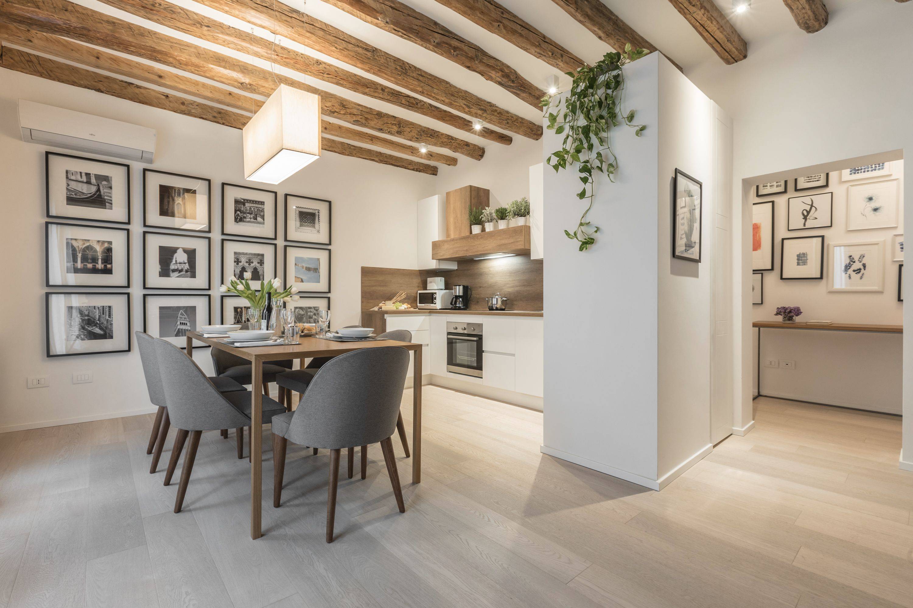 designer furniture and a tastefull selection of paitings and pictures 