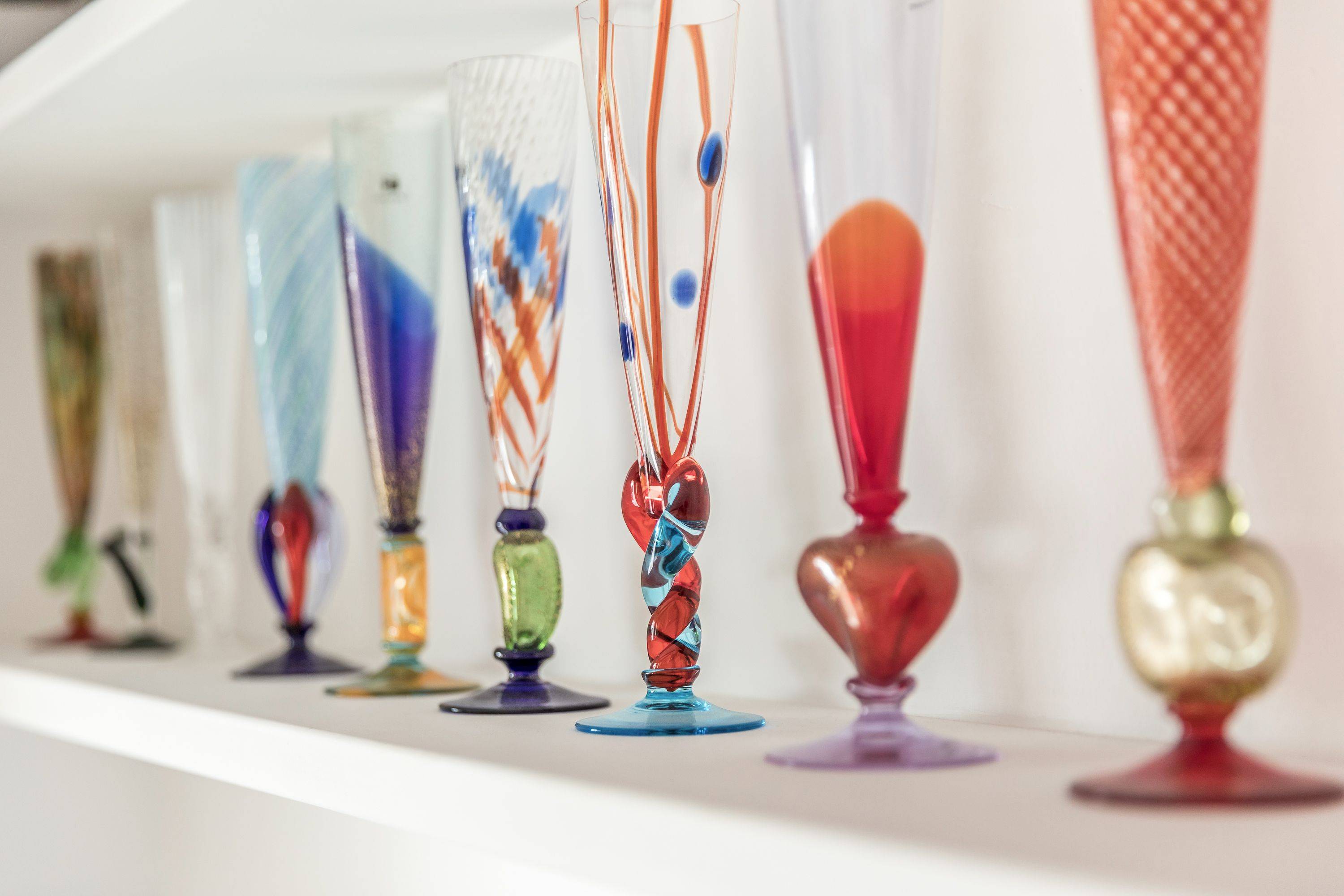 a detail of the stunning Murano Glasses collection