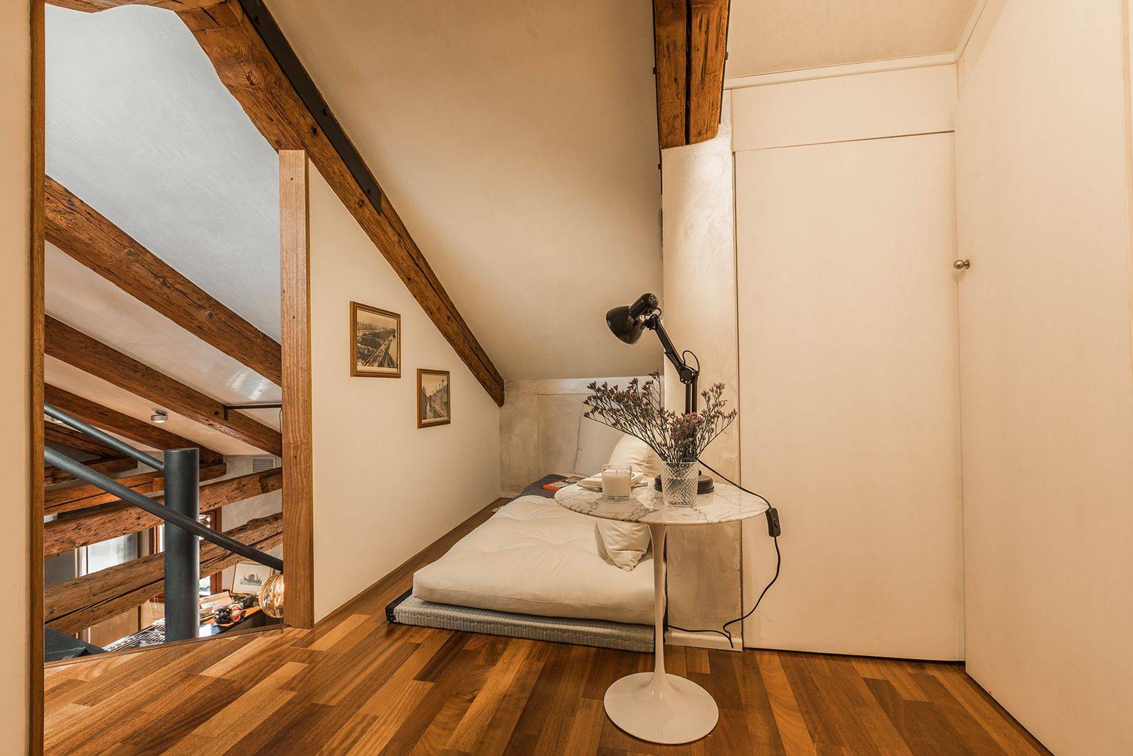 the small gallery features a futon bed  the small gallery features a futon bed