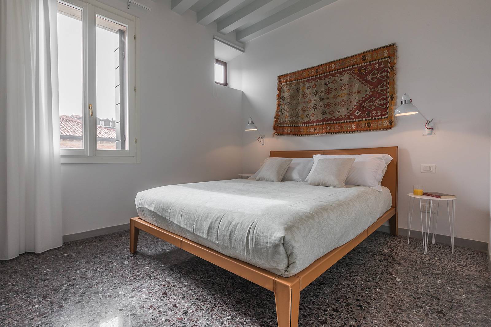 master bedroom, with wardrobe, desk and en-suite bathroom