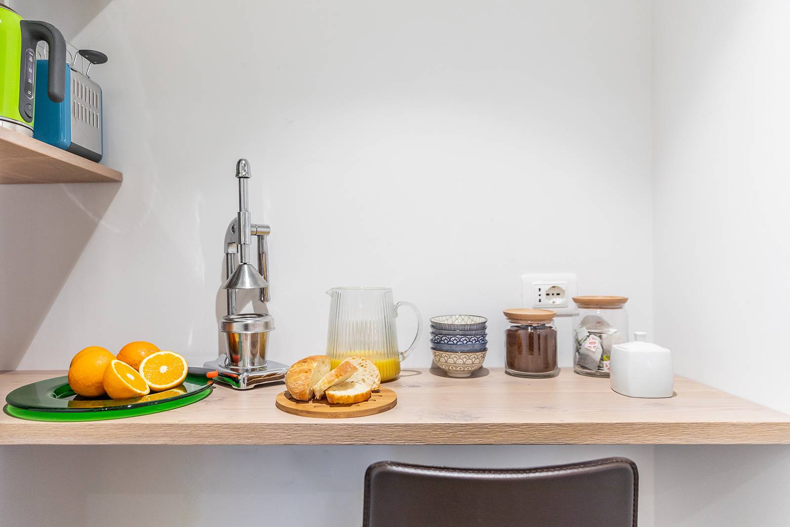 there is a breakfast corner next to the closet