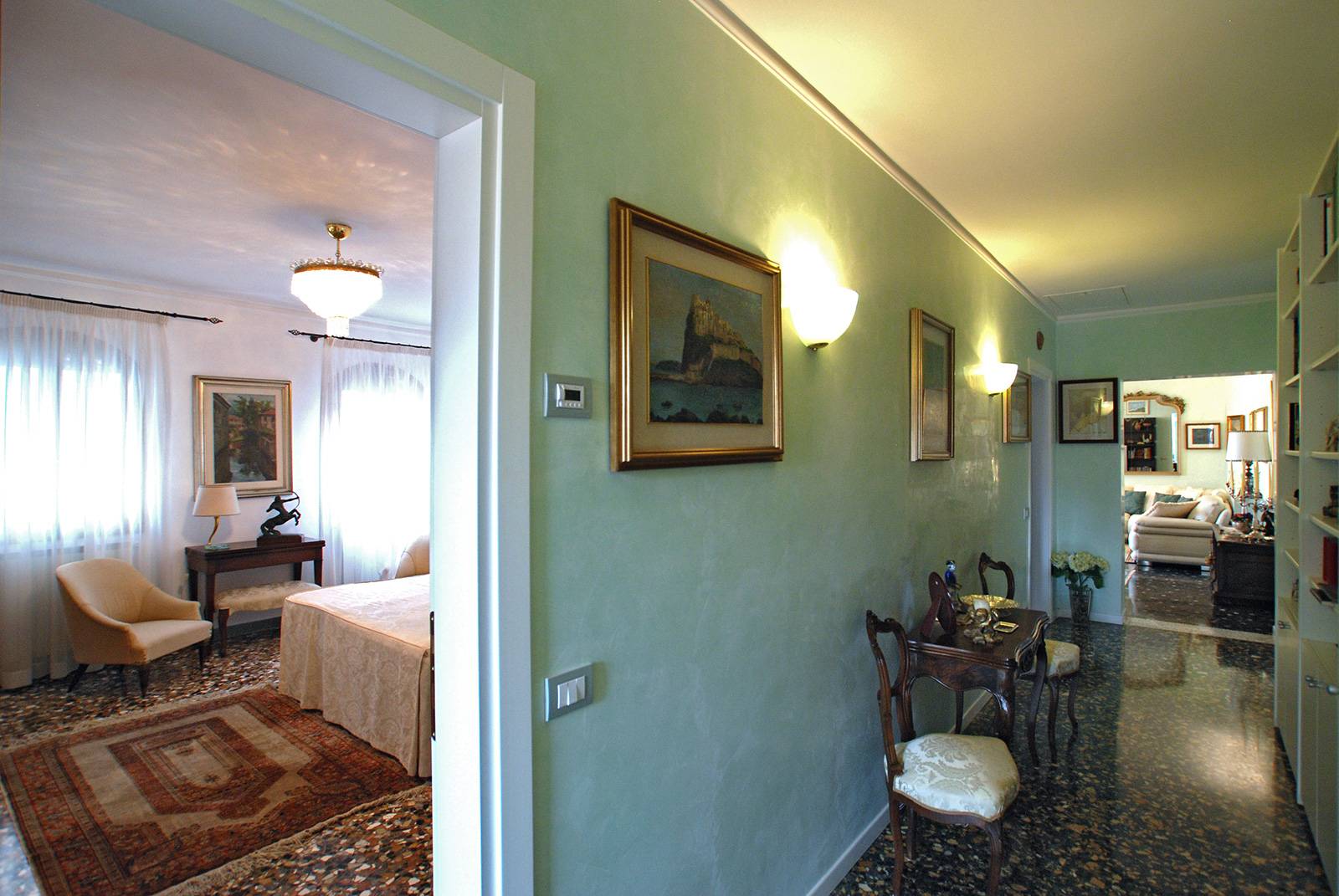 the second bedroom can be accessed from the central corridor