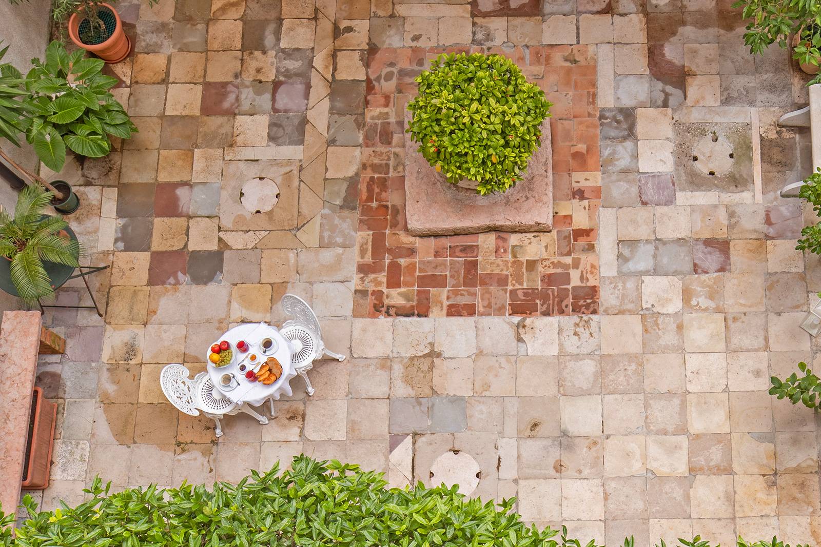 view of the garden from the balcony of the Piano Nobile view of the garden from the balcony of the Piano Nobile