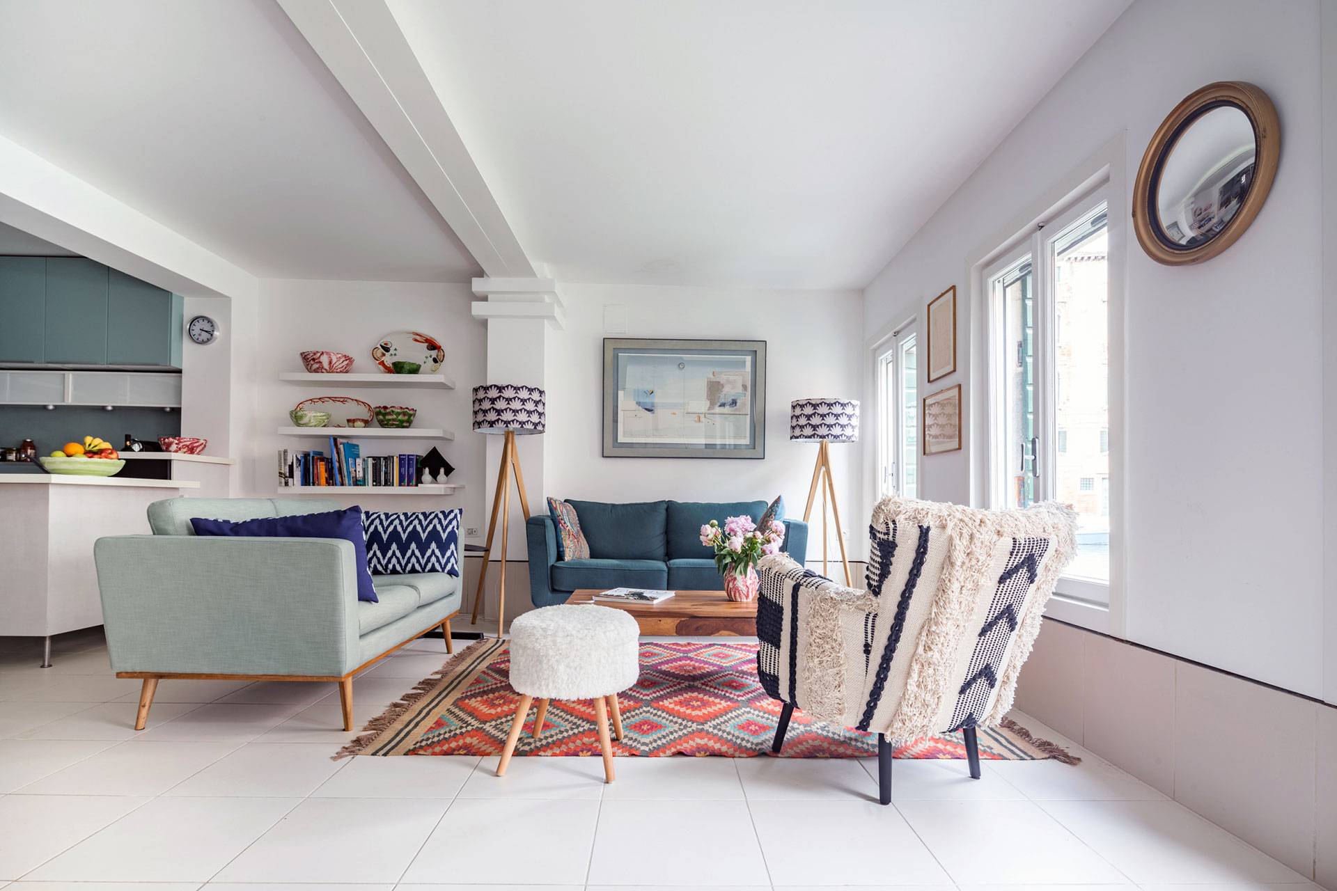 freshly furnished living room with plenty of natural light and canal view freshly furnished living room with plenty of natural light and canal view