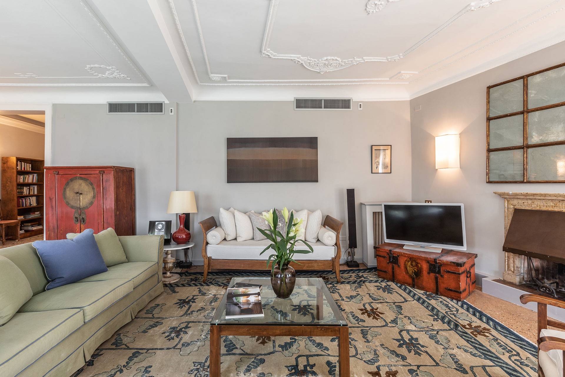 the living room is spacious, bright and well furnished the living room is spacious, bright and well furnished