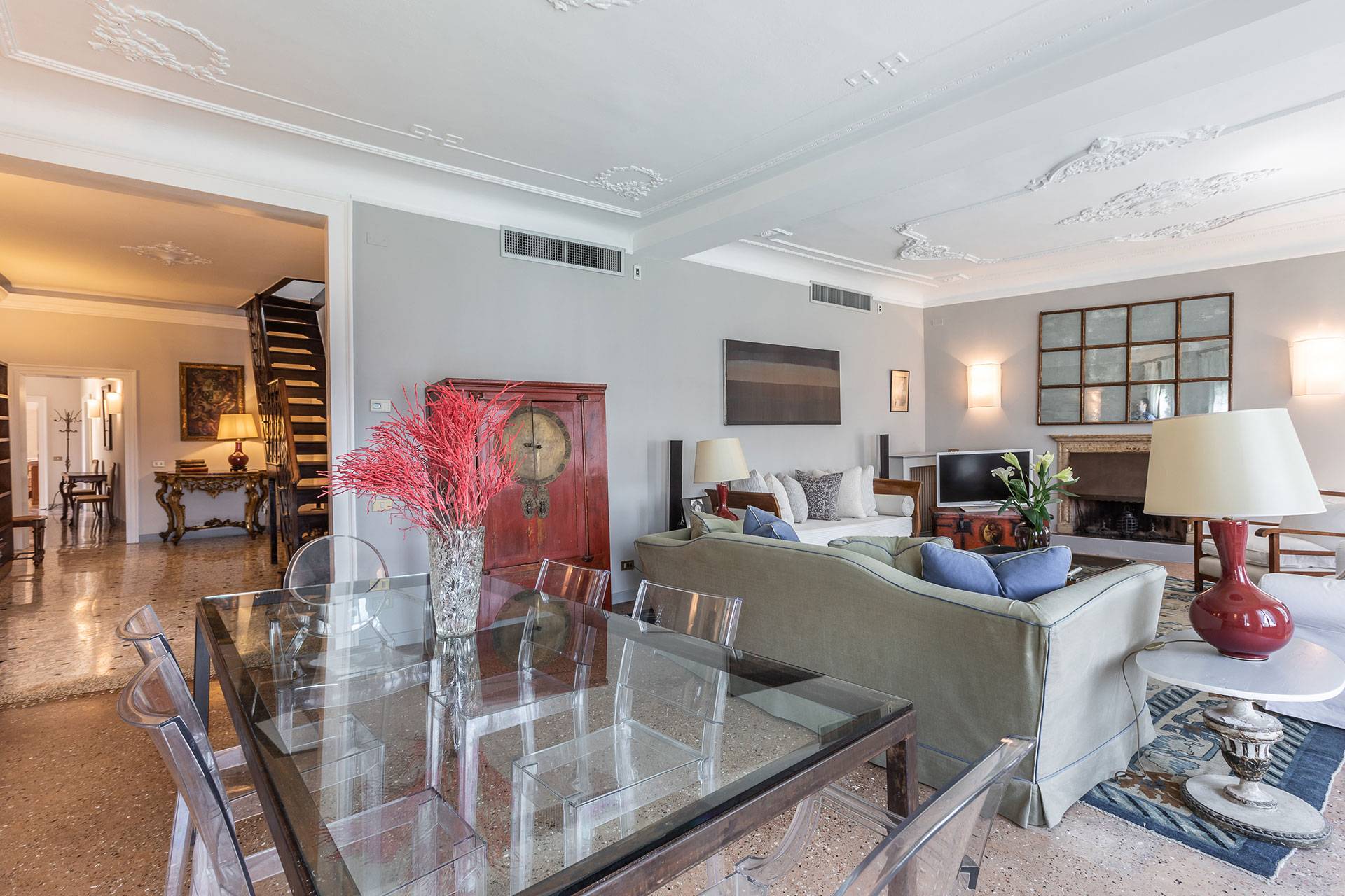 there is also a glass dining table for 8 people there is also a glass dining table for 8 people