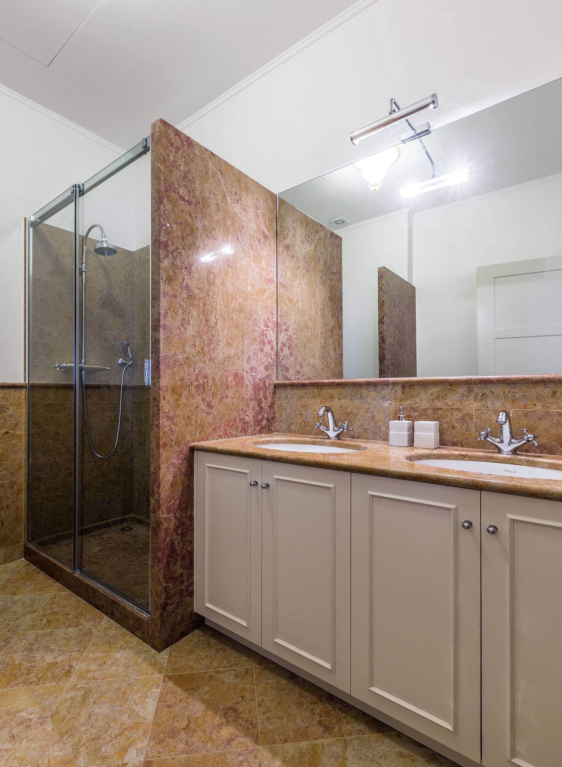the second marble bathroom with shower 