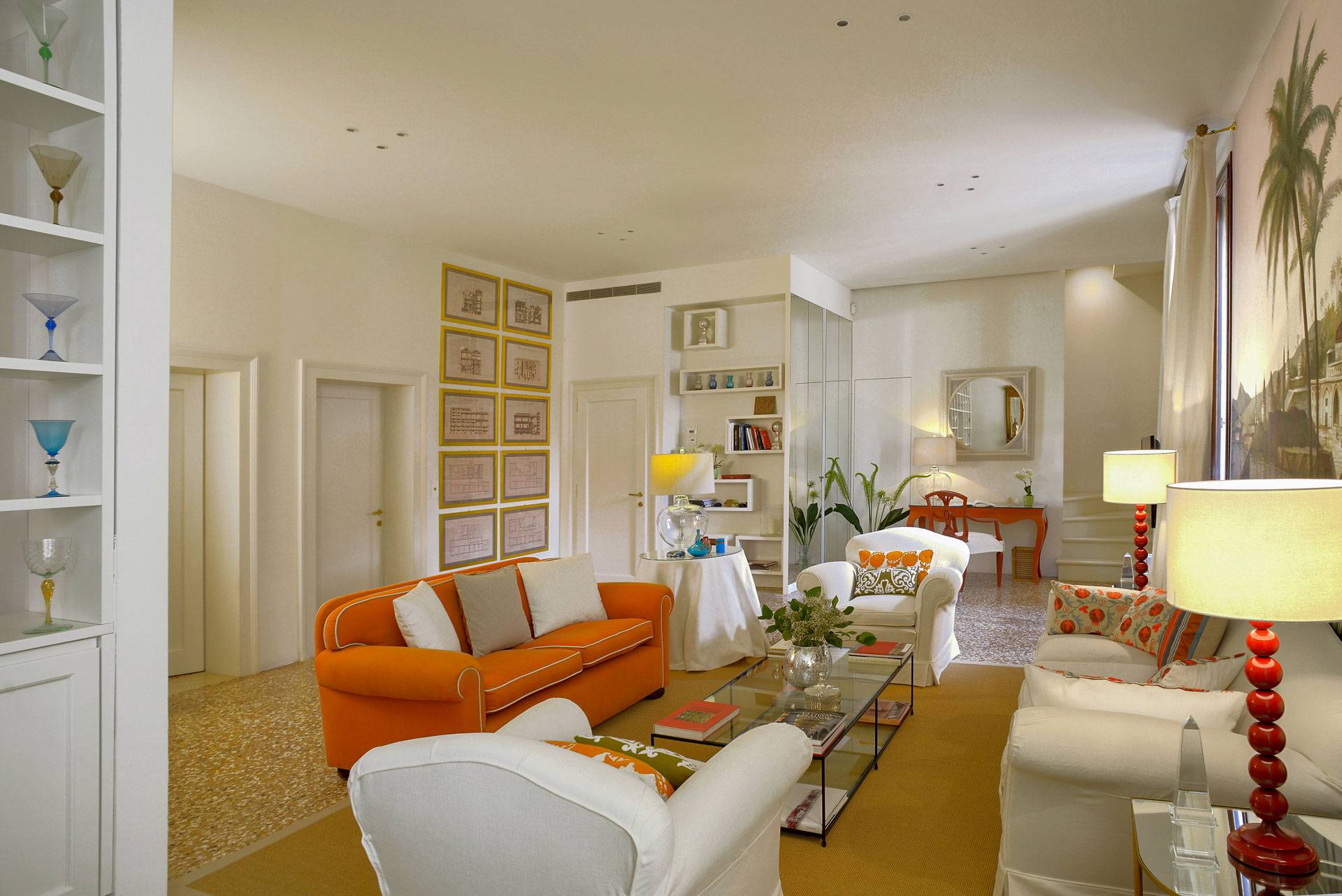 Classy, bright and spacious living room of the Barozzi Terrace Apartment