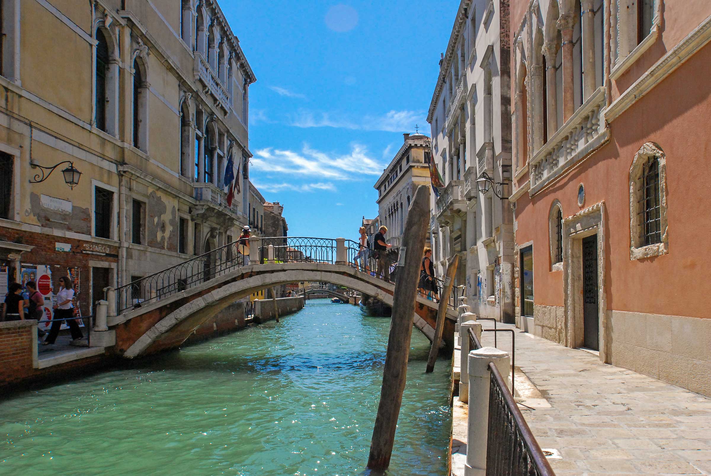 view of the Canal outside the Orseolo apartment