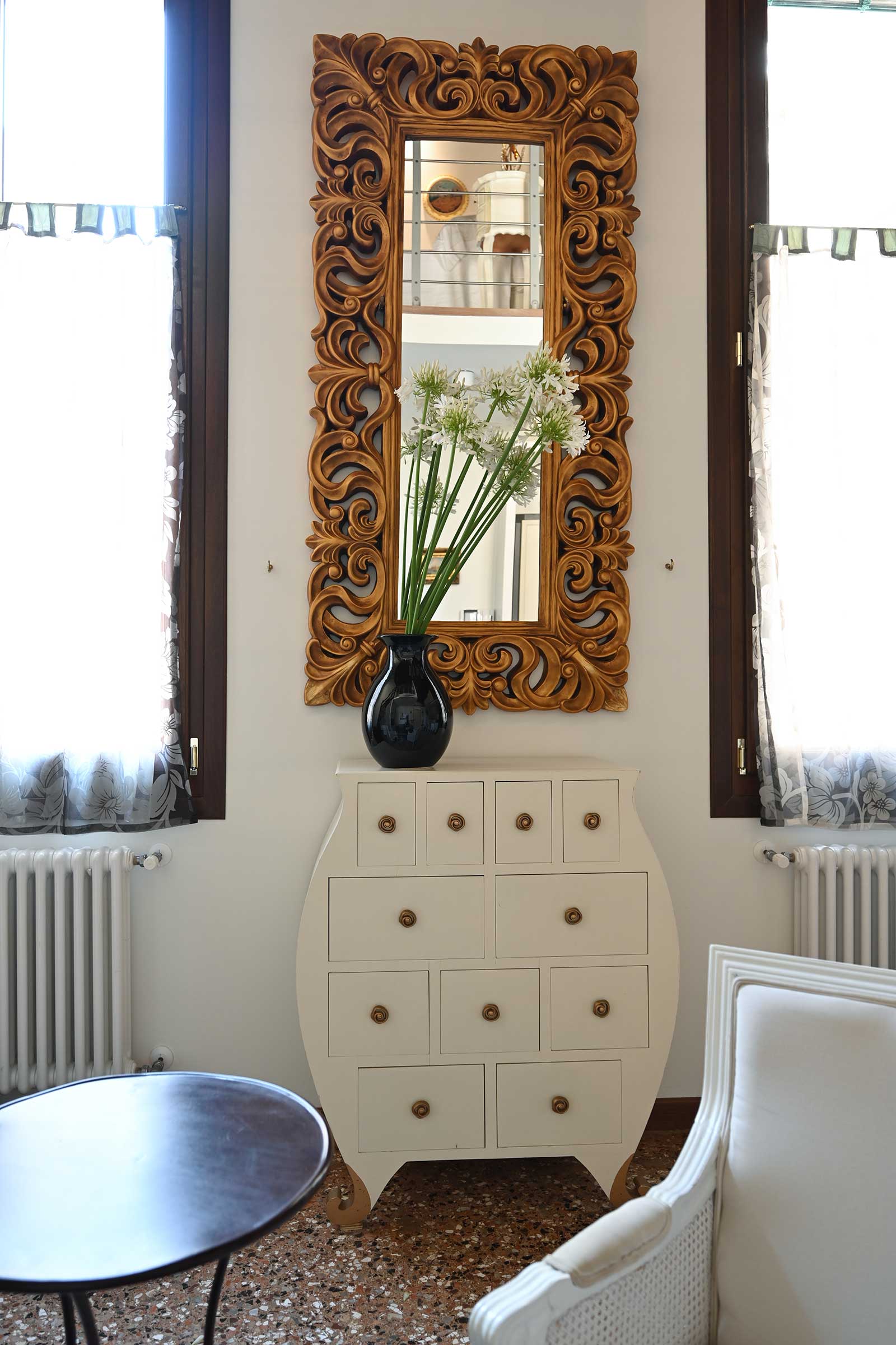 tall south facing windows for natural light all year long