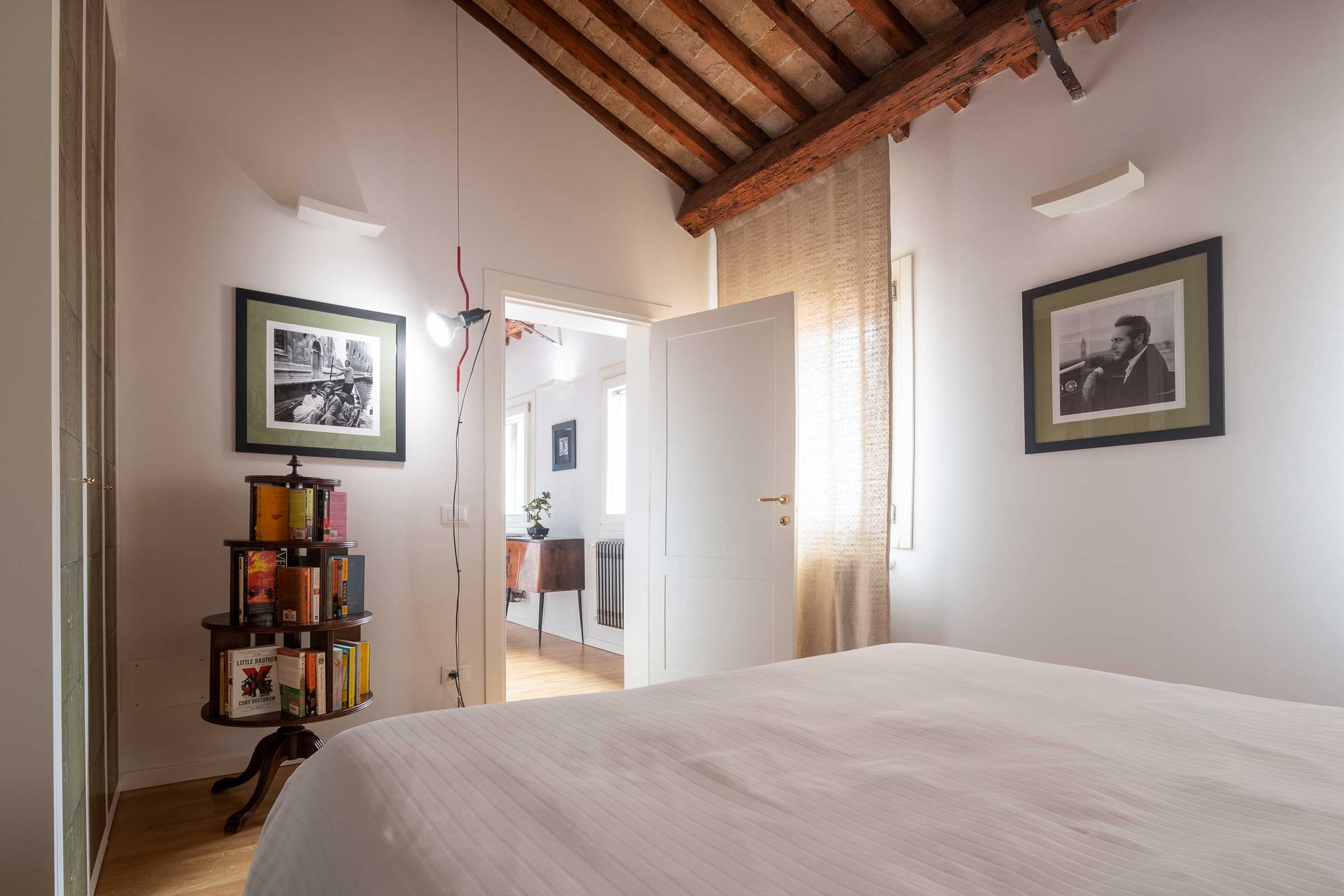 bedroom 2, with canal view and en-suite bathroom
