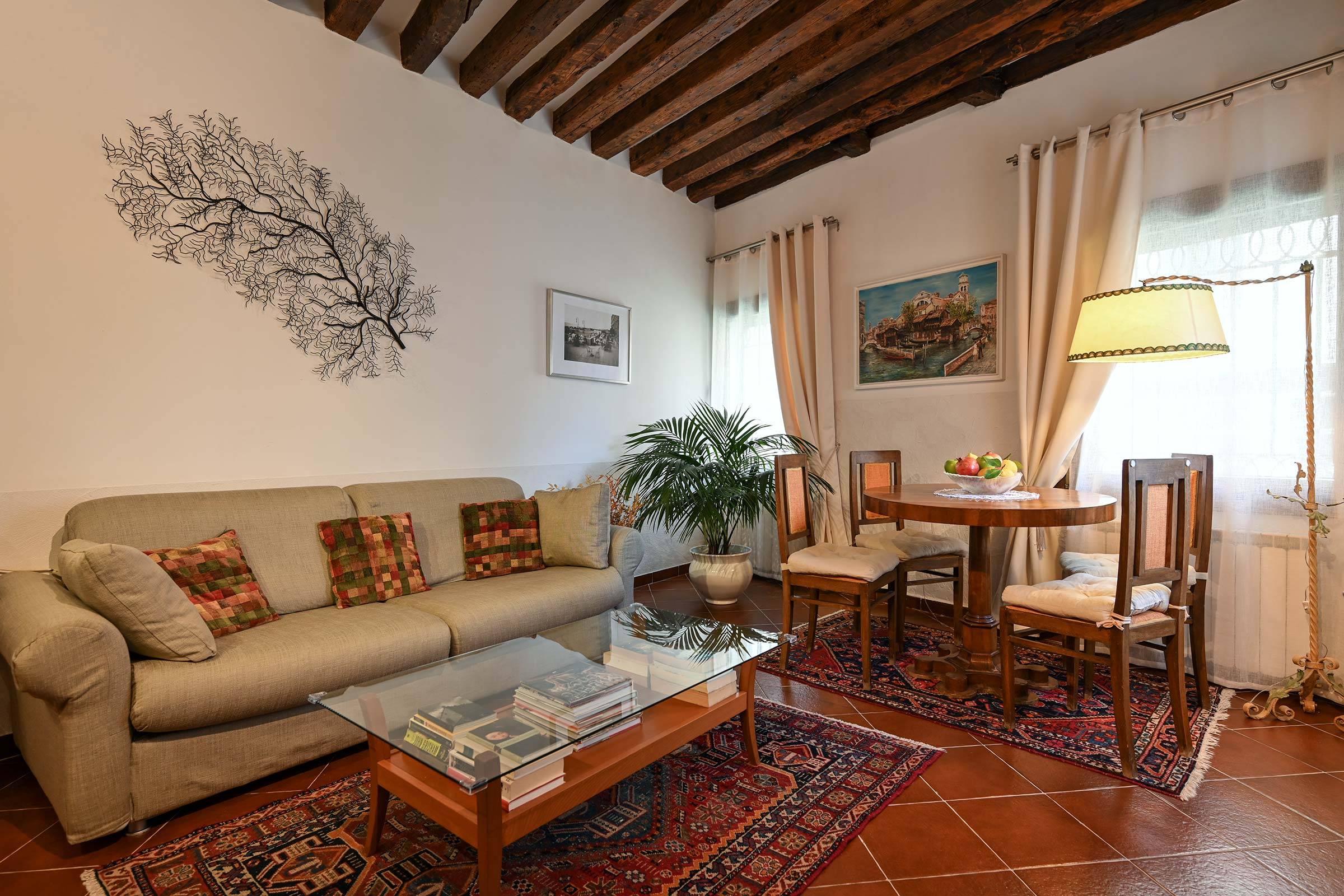 a double sofa bed is available in the spacious living room