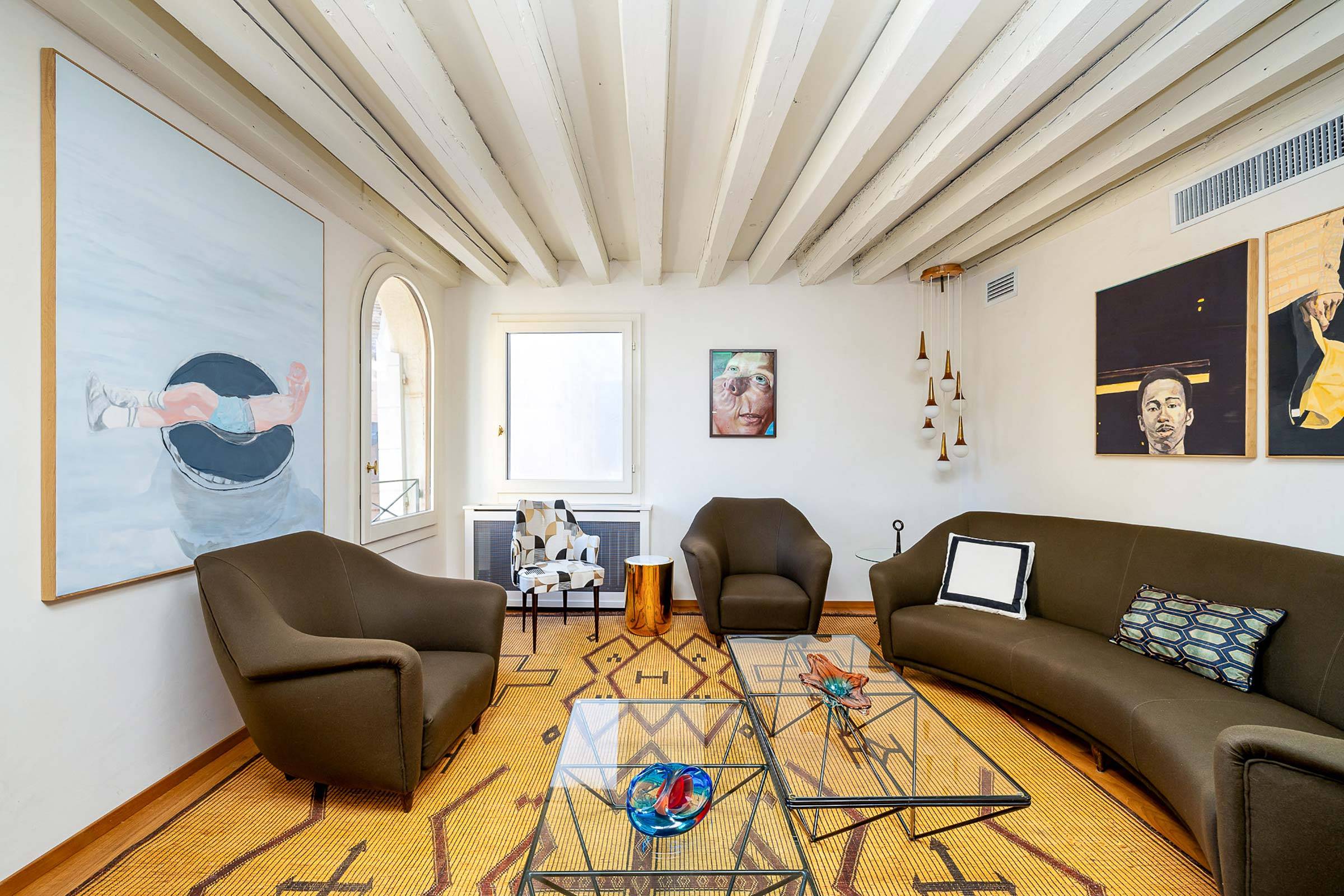 the owner is passionate about art and design, the apartment is her gallery