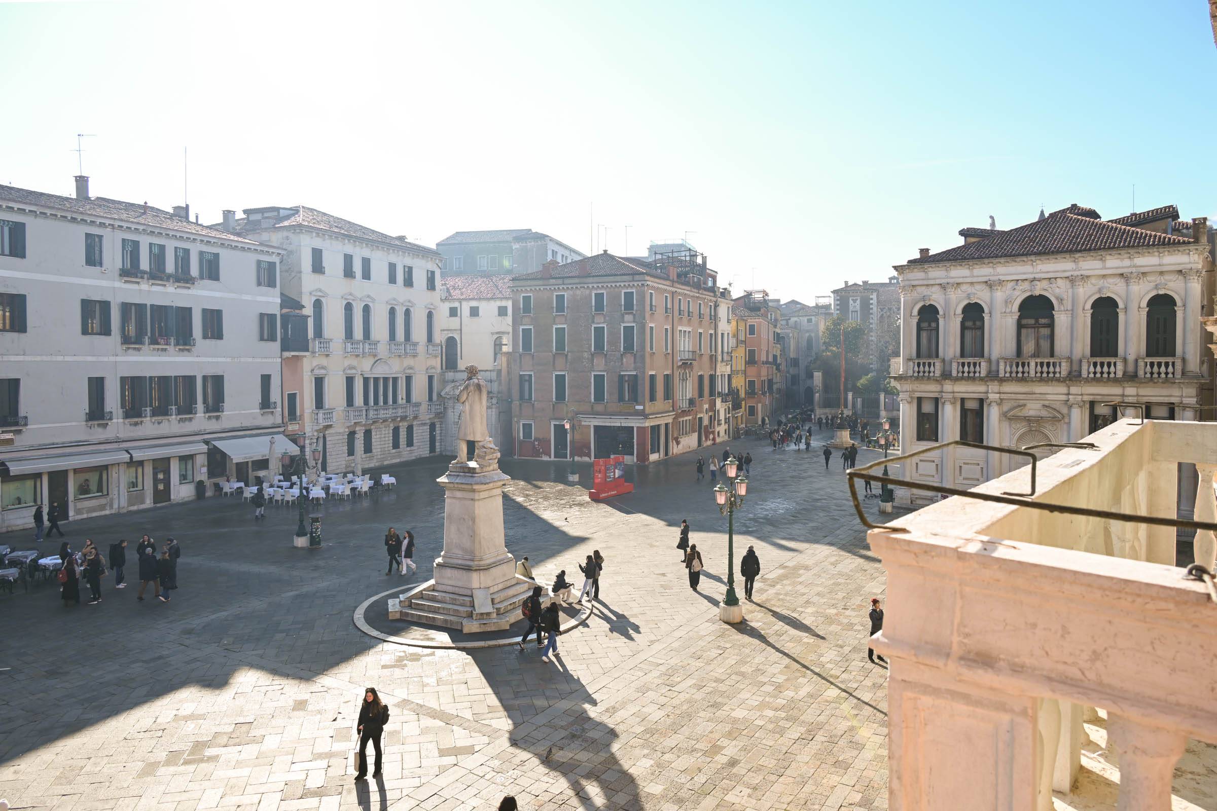 the view from the living room on Campo Santo Stefano is truly Venetian