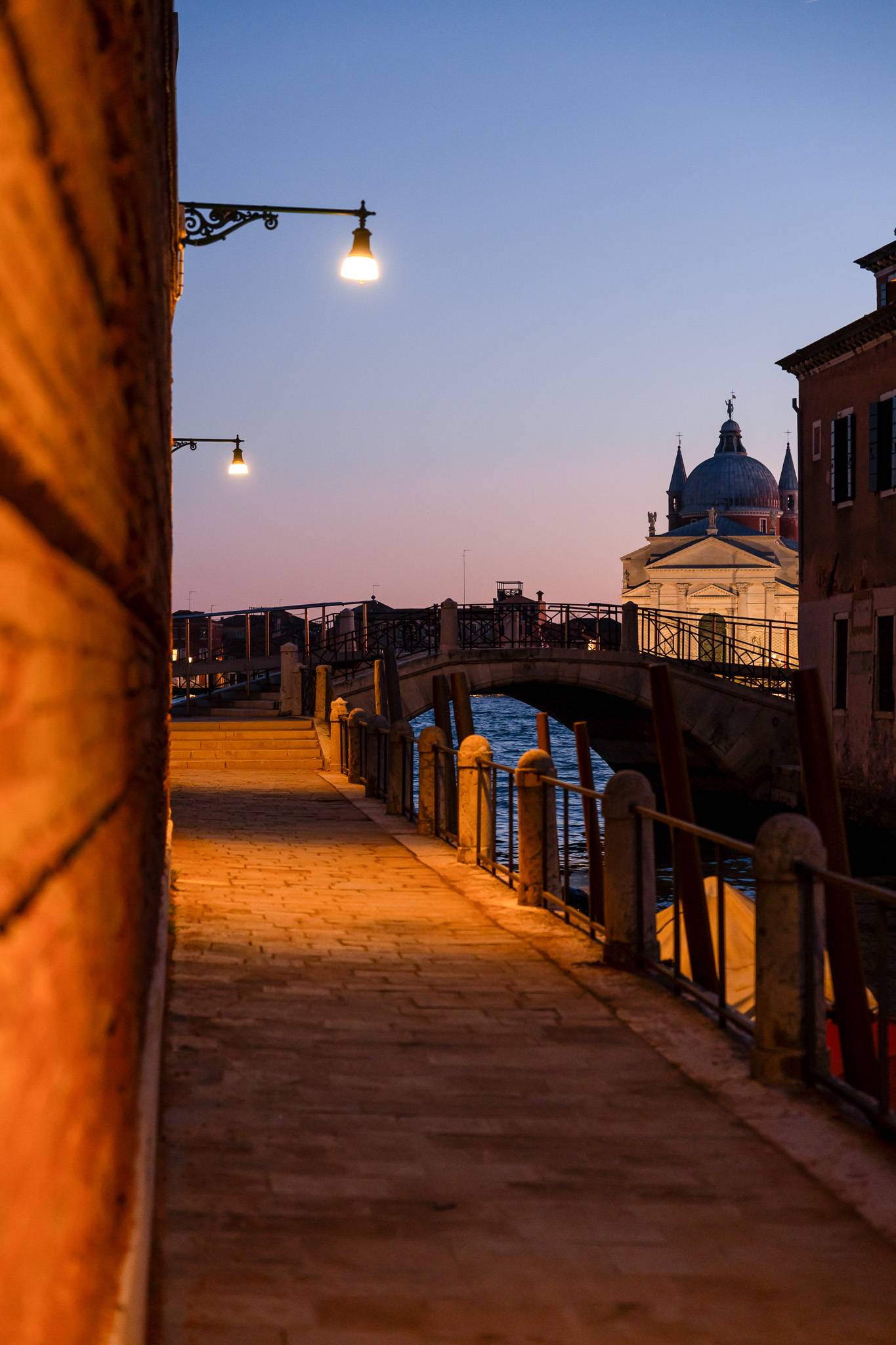 evening view of Redentore Church on the opposite side of the Giudecca Canal