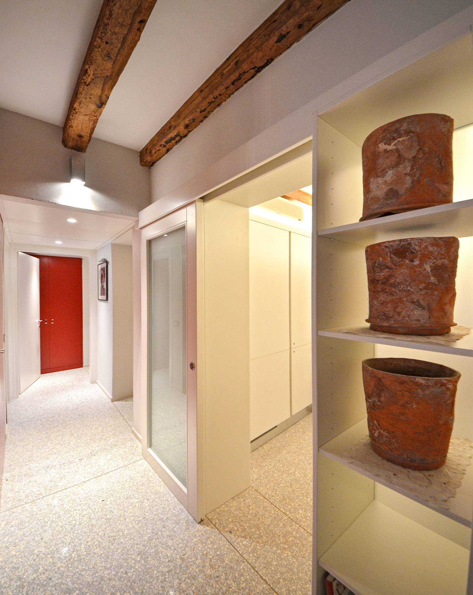 the corridor to the bedrooms