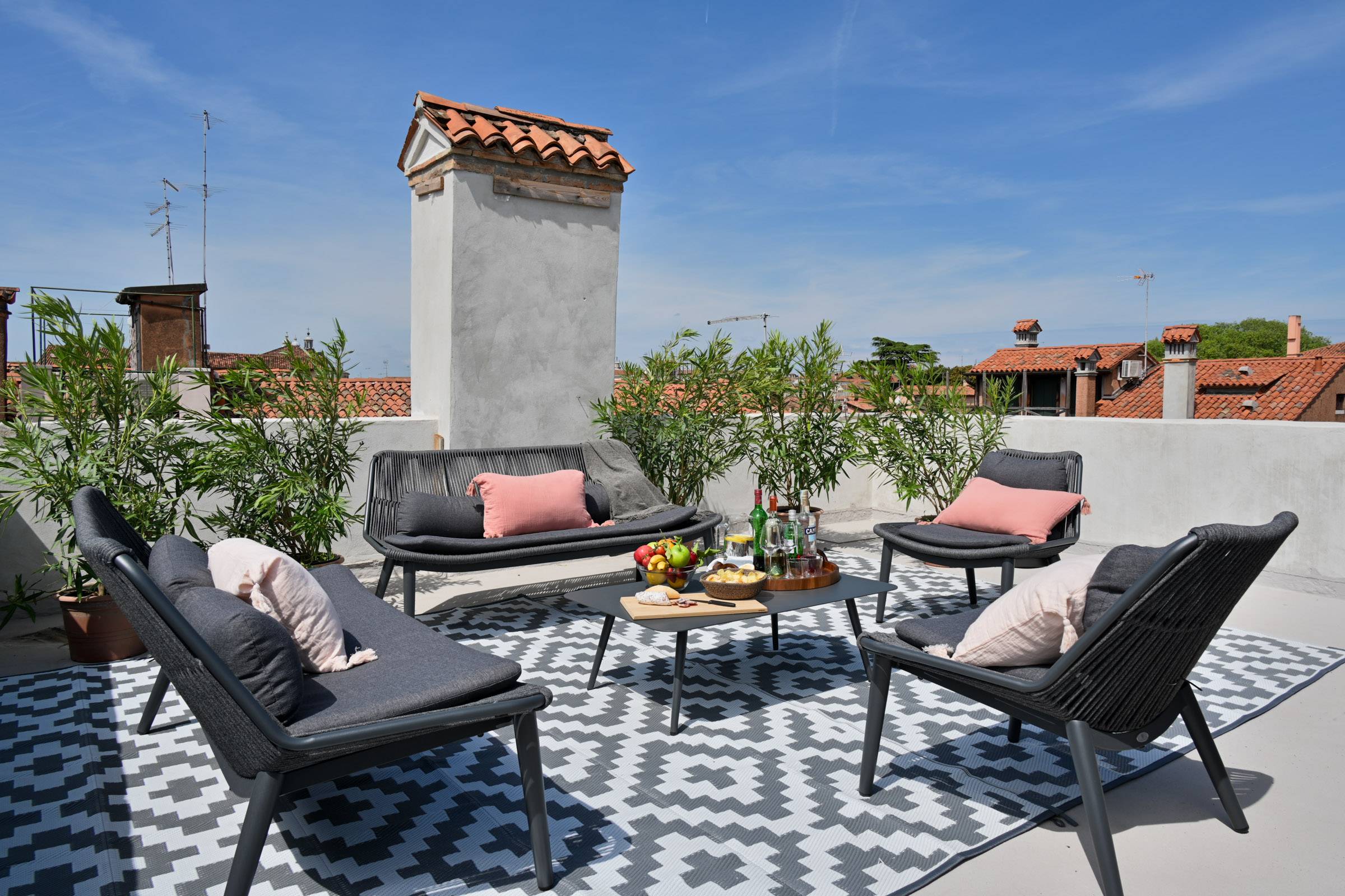 large and sunny terrace