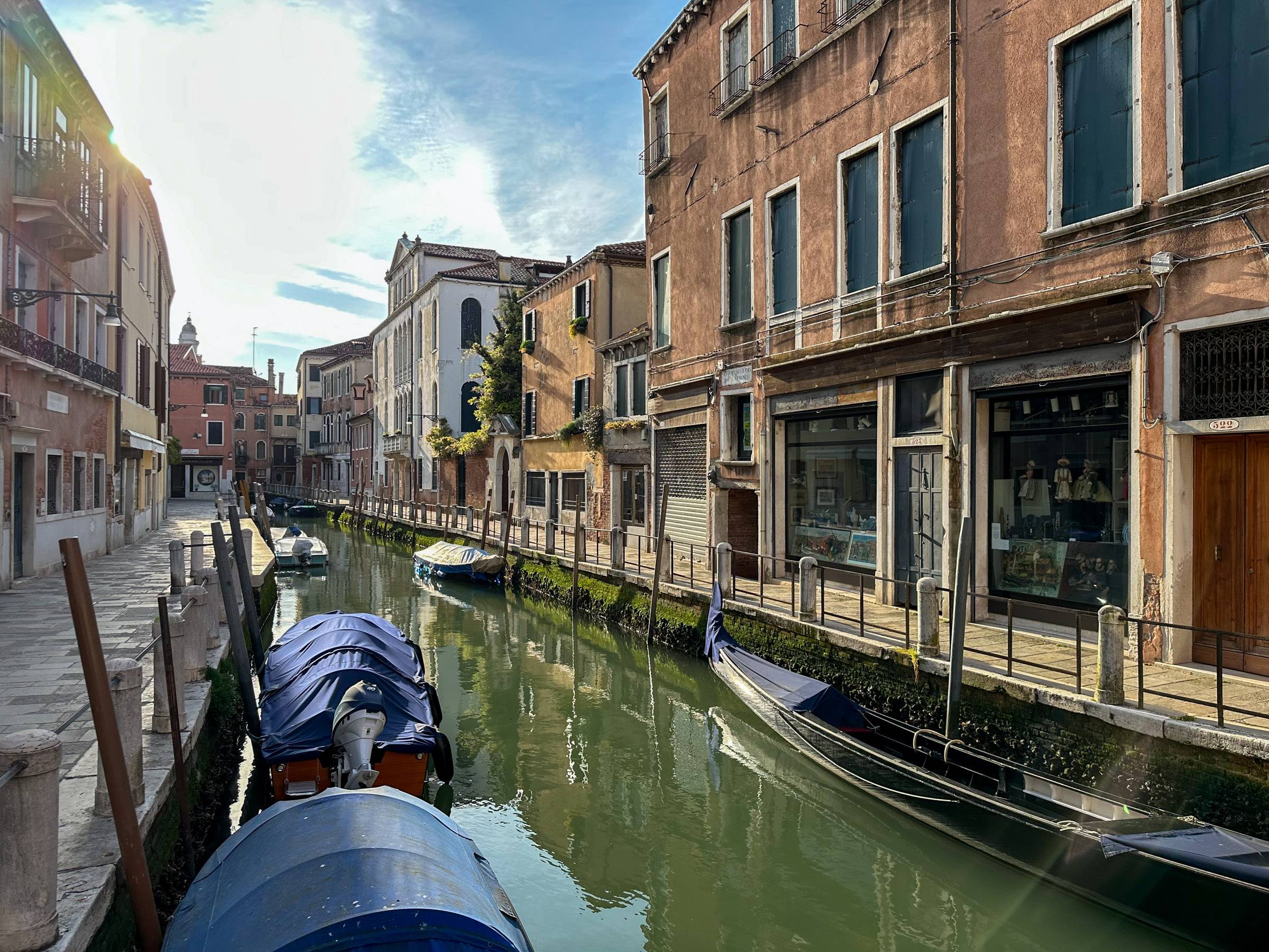 the building seen from opposite the canal