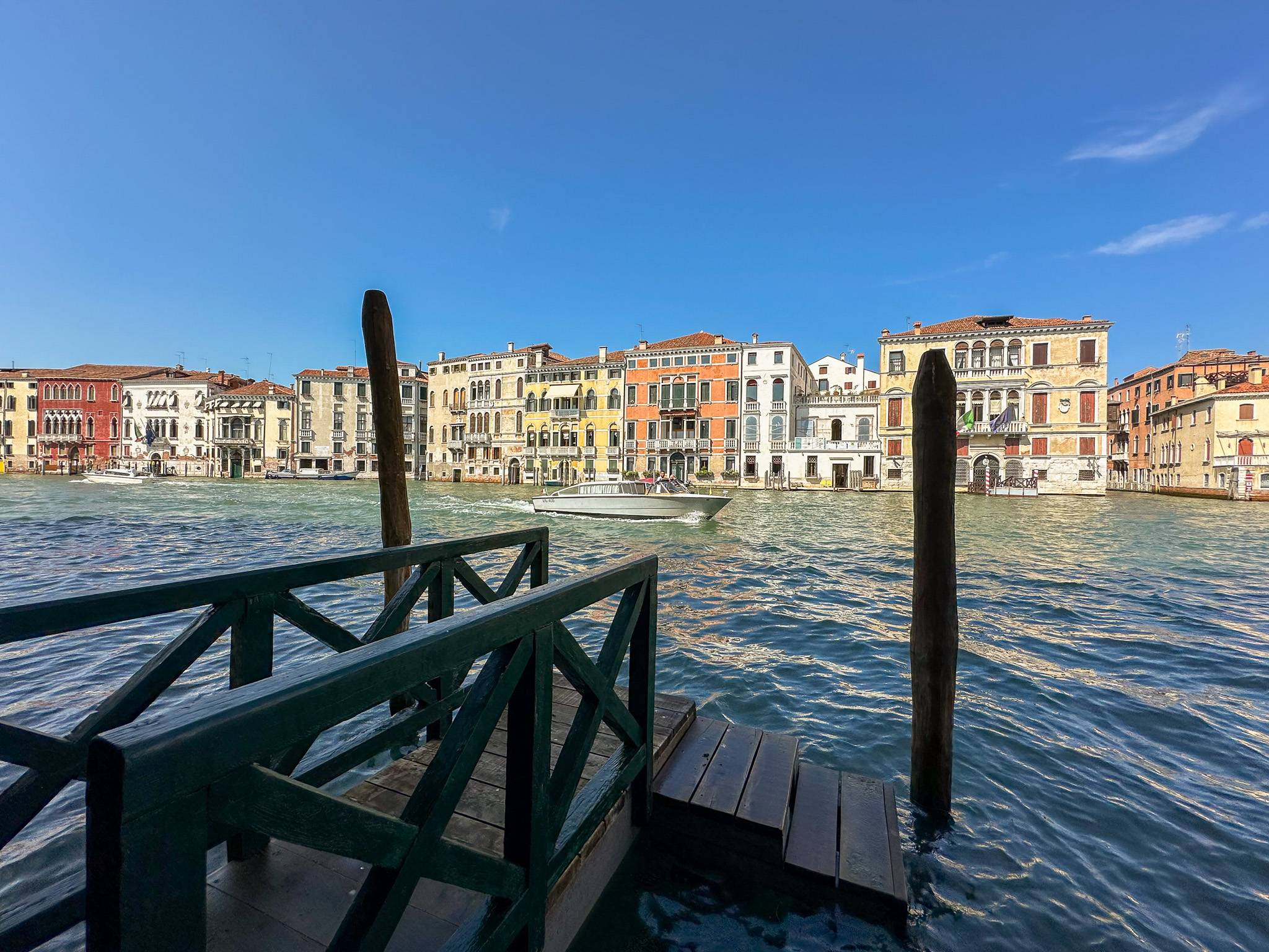 pier on the Grand Canal to access the apartment with the private water taxi