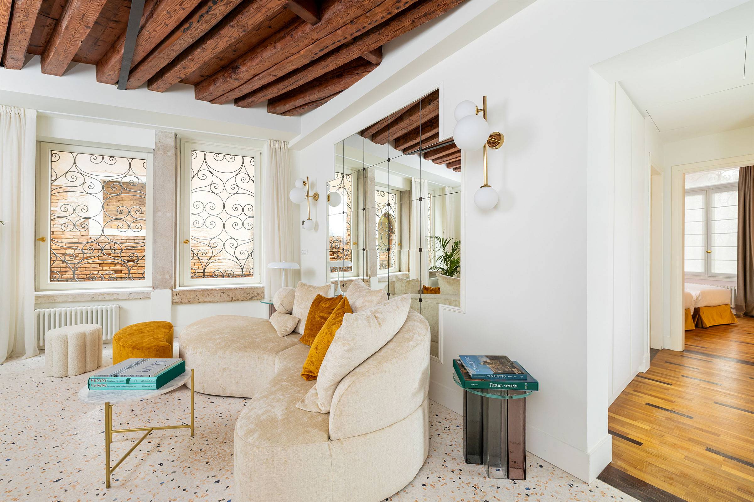 from the opposite side of the living room can be accessed the larger bedroom from the opposite side of the living room can be accessed the larger bedroom